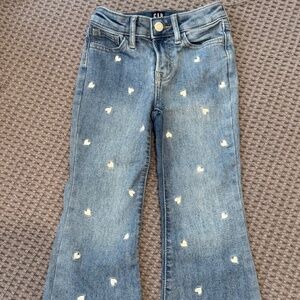 GAP girls 70s flare jeans with hearts